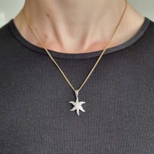 Load image into Gallery viewer, 18ct White Gold Diamond Starfish Pendant modelled with chain