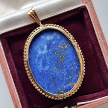 Load image into Gallery viewer, Large Vintage 9ct Gold Lapis Lazuli Pendant back
