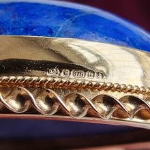 Load image into Gallery viewer, Large Vintage 9ct Gold Lapis Lazuli Pendant hallmark