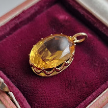 Load image into Gallery viewer, Antique 15ct Yellow Gold Citrine Pendant side