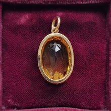 Load image into Gallery viewer, Antique 15ct Yellow Gold Citrine Pendant back