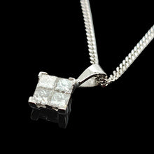 Load image into Gallery viewer, 18ct White Gold Princess Cut Diamond Pendant 0.50ct with Chain