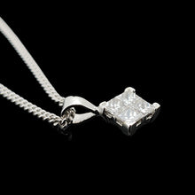 Load image into Gallery viewer, 18ct White Gold Princess Cut Diamond Pendant 0.50ct with Chain