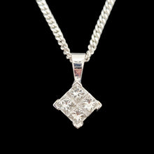 Load image into Gallery viewer, 18ct White Gold Princess Cut Diamond Pendant 0.50ct with Chain
