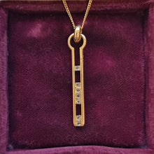 Load image into Gallery viewer, Vintage 18ct Yellow Gold Diamond Keyhole Pendant back of pendant