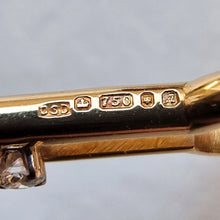 Load image into Gallery viewer, Vintage 18ct Yellow Gold Diamond Keyhole Pendant London 1975 hallmark