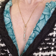 Load image into Gallery viewer, Vintage 18ct Yellow Gold Diamond Keyhole Pendant modelled with chain
