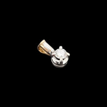 Load image into Gallery viewer, 18ct Yellow & White Gold Brilliant Cut and Baguette Cut Diamond Pendant side