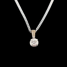 Load image into Gallery viewer, 18ct Yellow & White Gold Brilliant Cut and Baguette Cut Diamond Pendant with chain