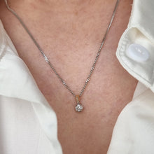 Load image into Gallery viewer, 18ct Yellow & White Gold Brilliant Cut and Baguette Cut Diamond Pendant modelled with chain