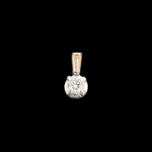Load image into Gallery viewer, 18ct Yellow & White Gold Brilliant Cut and Baguette Cut Diamond Pendant front