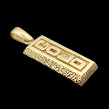 Load image into Gallery viewer, Vintage 9ct Yellow Gold Solid Ingot Pendant, 13.5 grams, on a black background