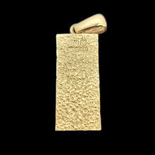 Load image into Gallery viewer, Vintage 9ct Yellow Gold Solid Ingot Pendant, 13.5 grams, rear view, on a black background