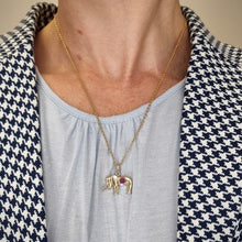 Load image into Gallery viewer, 14k Yellow Gold Ruby Elephant Pendant