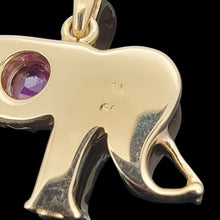 Load image into Gallery viewer, 14k Yellow Gold Ruby Elephant Pendant