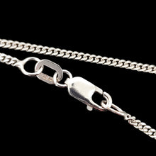 Load image into Gallery viewer, A white gold curb chain with a lobster claw clasp