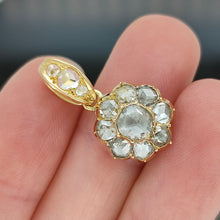 Load image into Gallery viewer, Antique 18ct Yellow Gold Rose Cut Diamond Cluster Pendant, 0.88ct