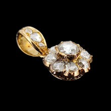 Load image into Gallery viewer, Antique 18ct Yellow Gold Rose Cut Diamond Cluster Pendant, 0.88ct
