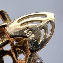 Load image into Gallery viewer, Vintage 18ct Gold Emerald Owl Pendant stamp