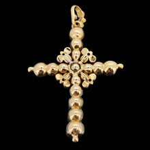 Load image into Gallery viewer, Antique 18ct Yellow Gold Rose Cut Diamond Cross Pendant