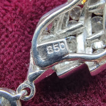 Load image into Gallery viewer, Vintage 18ct Yellow & White Gold Brilliant Cut Diamond Drop Pendant stamp