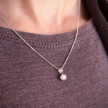 Load image into Gallery viewer, 18ct White Gold Diamond 0.43ct Solitaire Pendant with Chain modelled