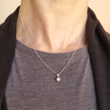 Load image into Gallery viewer, 18ct White Gold Diamond 0.43ct Solitaire Pendant with Chain modelled