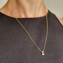 Load image into Gallery viewer, 18ct Yellow & White Gold Heart Diamond Pendant modelled with chain