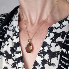 Load image into Gallery viewer, Vintage 9ct Yellow Gold Smokey Quartz Pendant