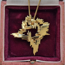 Load image into Gallery viewer, Vintage 9ct Gold Abstract Pearl Pendant and Chain back