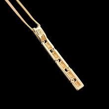 Load image into Gallery viewer, Vintage 9ct Yellow Gold Diamond Bar Pendant with 9ct Gold Chain