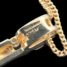 Load image into Gallery viewer, Vintage 9ct Yellow Gold Diamond Bar Pendant with 9ct Gold Chain