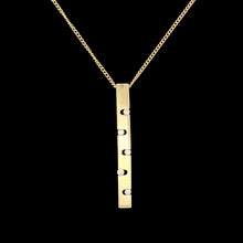 Load image into Gallery viewer, Vintage 9ct Yellow Gold Diamond Bar Pendant with 9ct Gold Chain