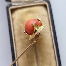 Load image into Gallery viewer, Antique 18ct & 14ct Gold Coral Tie/Stick Pin side
