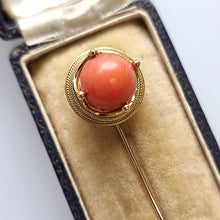 Load image into Gallery viewer, Antique 18ct & 14ct Gold Coral Tie/Stick Pin head