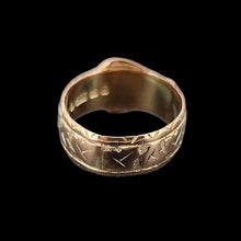 Load image into Gallery viewer, Victorian 9ct Gold Embossed Buckle Ring, Hallmarked Birmingham 1889 back