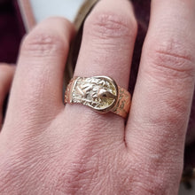 Load image into Gallery viewer, Victorian 9ct Gold Embossed Buckle Ring, Hallmarked Birmingham 1889 modelled