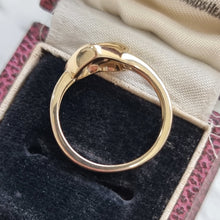 Load image into Gallery viewer, Vintage 9ct Yellow Gold Diamond Heart Ring, 0.15ct side profile in box