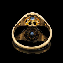 Load image into Gallery viewer, Edwardian 18ct Gold Sapphire and Diamond Cluster Ring, Hallmarked Chester 1906