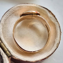 Load image into Gallery viewer, Victorian 9ct Gold Turquoise Mizpah Ring, Hallmarked Birmingham 1876 maker's mark D.L.D