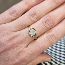 Load image into Gallery viewer, Antique 18ct Yellow and White Gold Diamond Daisy Cluster Ring