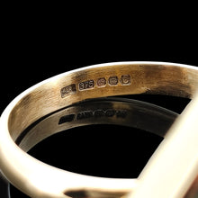 Load image into Gallery viewer, Vintage 9ct Yellow Gold Moss Agate Diamond Shaped Dress Ring