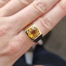 Load image into Gallery viewer, Vintage 9ct Gold Citrine Dress Ring, Hallmarked Birmingham 1972 modelled