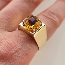 Load image into Gallery viewer, Vintage 9ct Gold Citrine Dress Ring, Hallmarked Birmingham 1972 modelled