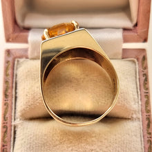 Load image into Gallery viewer, Vintage 9ct Gold Citrine Dress Ring, Hallmarked Birmingham 1972 side