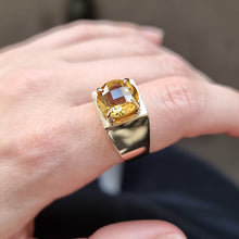 Load image into Gallery viewer, Vintage 9ct Gold Citrine Dress Ring, Hallmarked Birmingham 1972 modelled