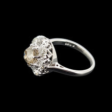 Load image into Gallery viewer, Antique 18ct White Gold Coloured Diamond Cluster Ring, 1.45ct side