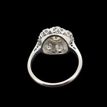 Load image into Gallery viewer, Antique 18ct White Gold Coloured Diamond Cluster Ring, 1.45ct from behind
