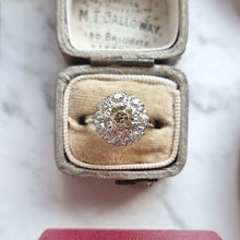 Load image into Gallery viewer, Antique 18ct White Gold Coloured Diamond Cluster Ring, 1.45ct in box