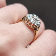 Load image into Gallery viewer, Vintage 18ct Yellow and White Gold Diamond Cluster Ring, Circa 1950